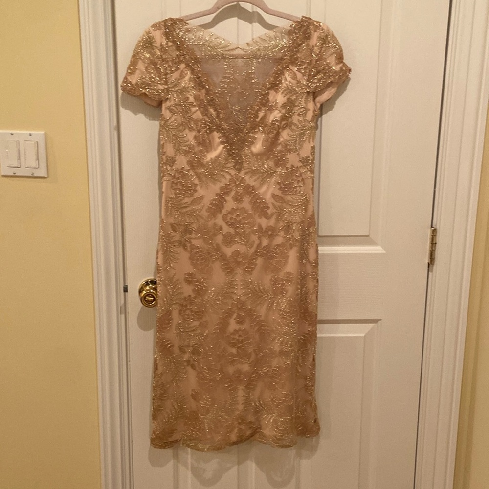 Gold lace, gorgeous dress for evening